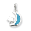 Sterling Silver Blue Enamaled Moon & Star Charm