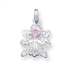 Sterling Silver Pink CZ Angel Charm