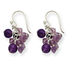 Sterling Silver Amethyst Bead/Lavender Crystal & Quartz Earrings