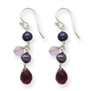 Sterling Silver Amethyst/Lavender Agate/Gray Cultured Pearl Earring