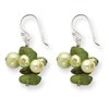 Sterling Silver Green Freshwater Cultured Pearl/Peridot Earrings