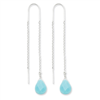 Sterling Silver Blue Agate Threader Earrings