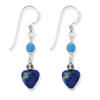 Sterling Silver Lapis/Blue Agate Antiqued Earrings