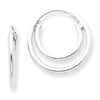 Sterling Silver Double Hoop Earrings
