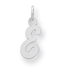 Sterling Silver Small Script Intial E Charm