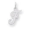 Sterling Silver Small Script Intial F Charm