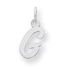 Sterling Silver Small Script Intial G Charm