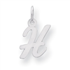 Sterling Silver Small Script Intial H Charm