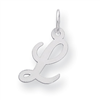 Sterling Silver Small Script Intial L Charm