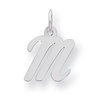 Sterling Silver Small Script Intial M Charm