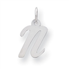 Sterling Silver Small Script Intial N Charm