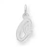 Sterling Silver Small Script Intial O Charm