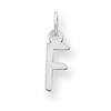Sterling Silver Small Slanted Block Initial F Charm