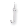 Sterling Silver Small Slanted Block Initial J Charm