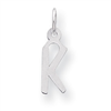 Sterling Silver Small Slanted Block Initial K Charm
