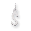 Sterling Silver Small Slanted Block Initial S Charm