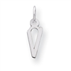 Sterling Silver Small Slanted Block Initial V Charm