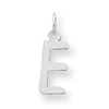 Sterling Silver Medium Slanted Block Initial E Charm