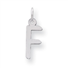 Sterling Silver Medium Slanted Block Initial F Charm