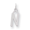 Sterling Silver Medium Slanted Block Initial N Charm