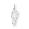 Sterling Silver Medium Slanted Block Initial V Charm