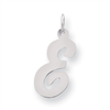 Sterling Silver Large Script Intial E Charm
