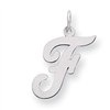 Sterling Silver Large Script Intial F Charm
