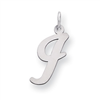 Sterling Silver Large Script Intial I Charm