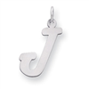 Sterling Silver Large Script Intial J Charm