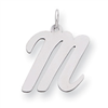 Sterling Silver Large Script Intial M Charm