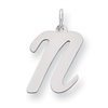 Sterling Silver Large Script Intial N Charm