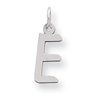Sterling Silver Large Slanted Block Initial E Charm