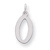 Sterling Silver Large Slanted Block Initial O Charm