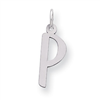 Sterling Silver Large Slanted Block Initial P Charm