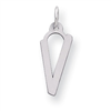 Sterling Silver Large Slanted Block Initial V Charm