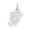 Sterling Silver Small Fancy Script Initial G Charm