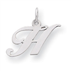 Sterling Silver Small Fancy Script Initial H Charm