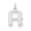 Sterling Silver Small Artisian Block Initial H Charm