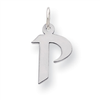 Sterling Silver Small Artisian Block Initial P Charm