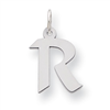 Sterling Silver Small Artisian Block Initial R Charm