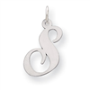 Sterling Silver Medium Fancy Script Initial S Charm
