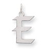 Sterling Silver Medium Artisian Block Initial E Charm
