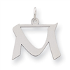 Sterling Silver Medium Artisian Block Initial M Charm