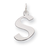Sterling Silver Medium Artisian Block Initial S Charm