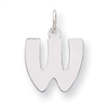 Sterling Silver Bubble Block Initial W Charm