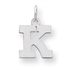 Sterling Silver Small Block Intial K Charm