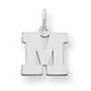 Sterling Silver Small Block Intial M Charm
