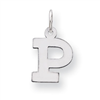 Sterling Silver Small Block Intial P Charm