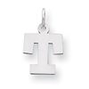 Sterling Silver Small Block Intial T Charm