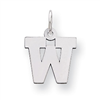 Sterling Silver Small Block Intial W Charm